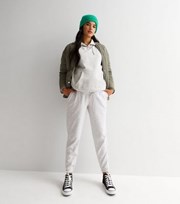 New Look Maternity Pale Grey Jersey Over Bump Cuffed Joggers